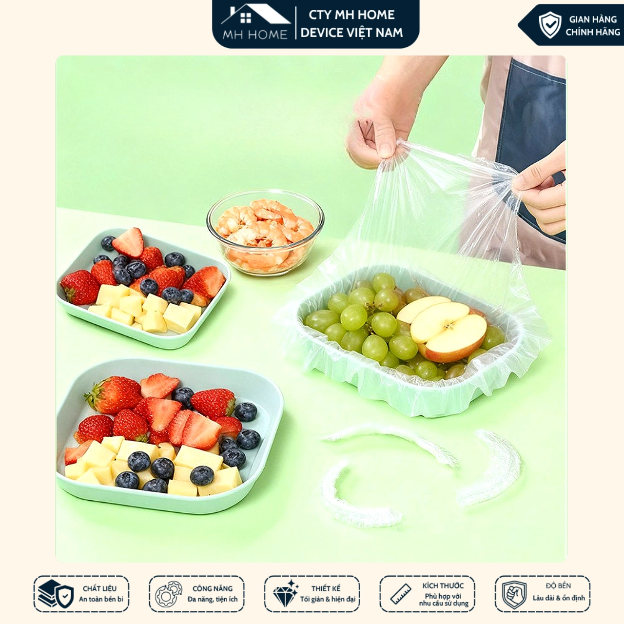 [Combo 5 - 10] Bịch Màng Bọc Thực Phẩm Siêu Rẻ, Siêu Co Giãn, Dai Và Cực Kỳ Sạc Sẽ, Chất Liệu An Toàn